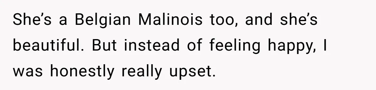 She Was Grieving Her Dog. Her Boyfriend Gave Her a Puppy, and It Made Everything Worse She’s a Belgian Malinois too, and she’s beautiful. But instead of feeling happy, I was honestly really upset.