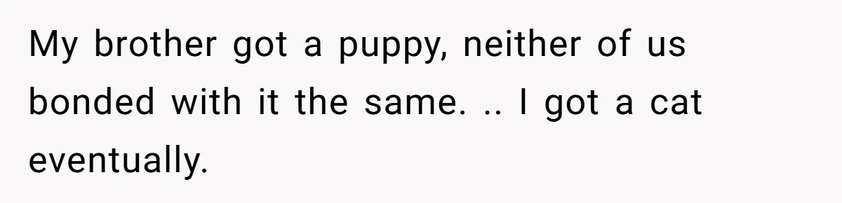 She Was Grieving Her Dog. Her Boyfriend Gave Her a Puppy, and It Made Everything Worse My brother got a puppy, neither of us bonded with it the same. .. I got a cat eventually.