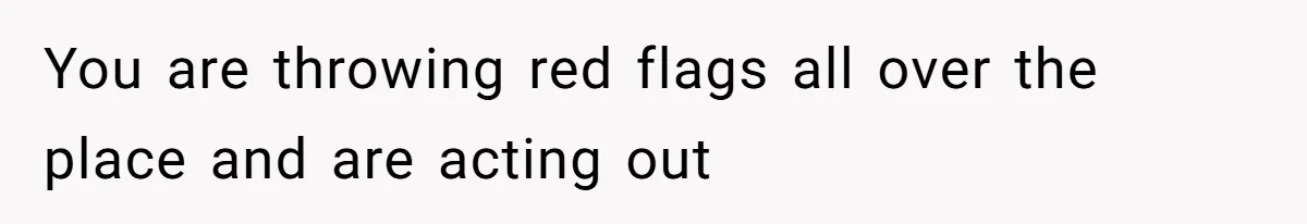 You are throwing red flags all over the place and are acting out