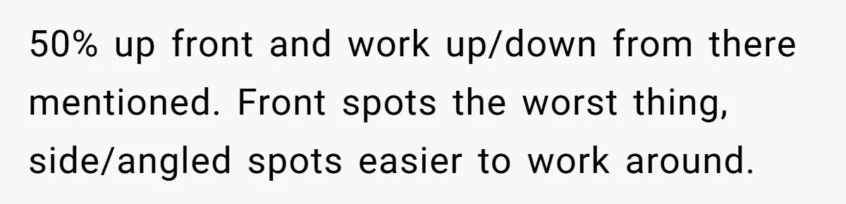 “You Want a Spotlight?” He Gave Them Exactly That, and They Regretted It Instantly 50% up front and work up/down from there mentioned. Front spots the worst thing, side/angled spots easier to work around.