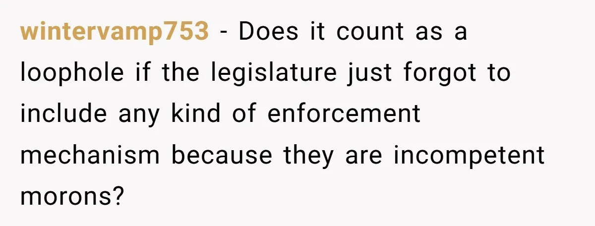 The State Said No Pride Flags. So the City Found a Way to Keep the Colors Anyway wintervamp753 − Does it count as a loophole if the legislature just forgot to include any kind of enforcement mechanism because they are incompetent morons?