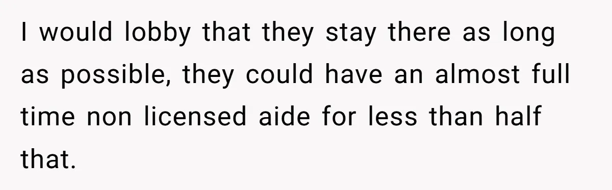His Parents Want an $11K-a-Month Luxury Senior Home. He Can Help, But He Doesn’t Want to Fund It Forever I would lobby that they stay there as long as possible, they could have an almost full time non licensed aide for less than half that.