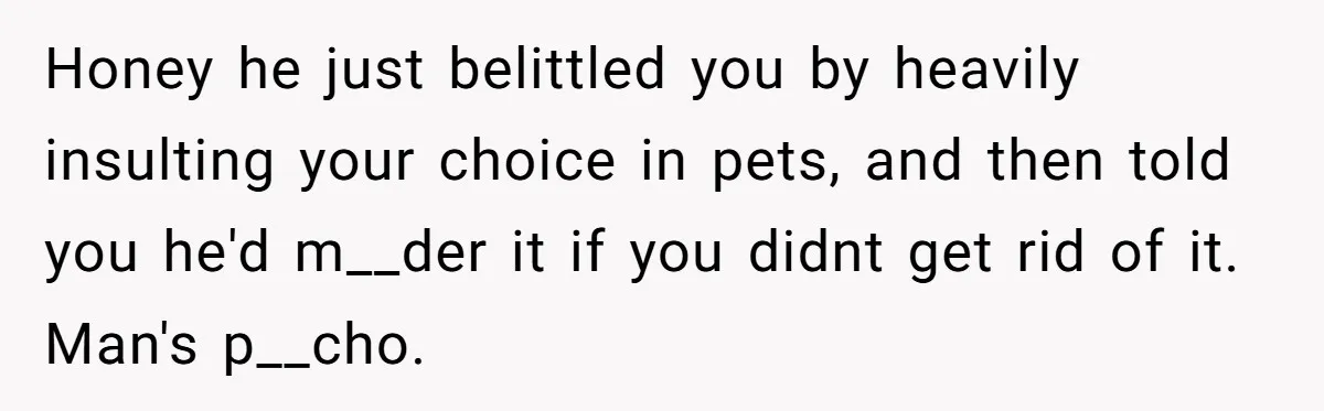 Woman Adds Pet Lobster To Her Exotic Collection, Boyfriend Disapproves And Threatens To Cook Honey he just belittled you by heavily insulting your choice in pets, and then told you he'd m__der it if you didnt get rid of it. Man's p__cho.