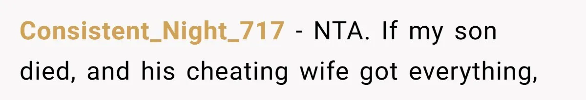 Mother Claims Betrayal After Daughter Accepts A Two Hundred Thousand Dollar College Fund From Estranged In Laws Consistent_Night_717 − NTA. If my son died, and his cheating wife got everything,