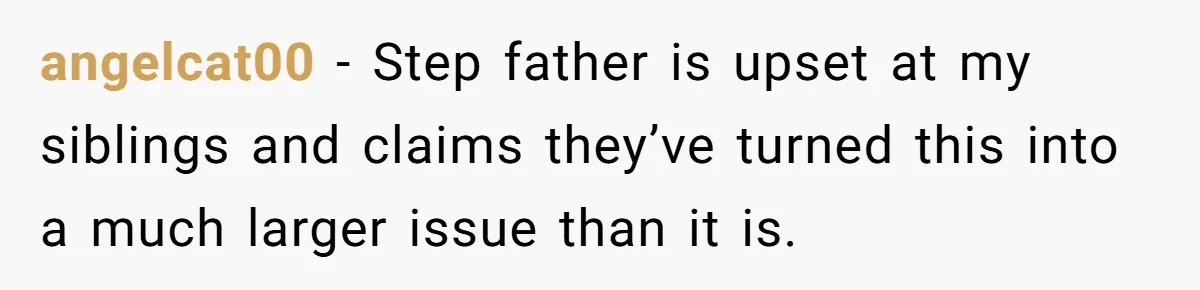 Teen Girl’s Stepbrother Cuts Her Hair While She’s Sleeping, Now She’s Torn About What To Do angelcat00 − Step father is upset at my siblings and claims they’ve turned this into a much larger issue than it is.