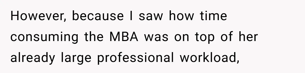 Man Discovers His Wife’s Affair And Struggles With Whether To Divorce After Betrayal However, because I saw how time consuming the MBA was on top of her already large professional workload,