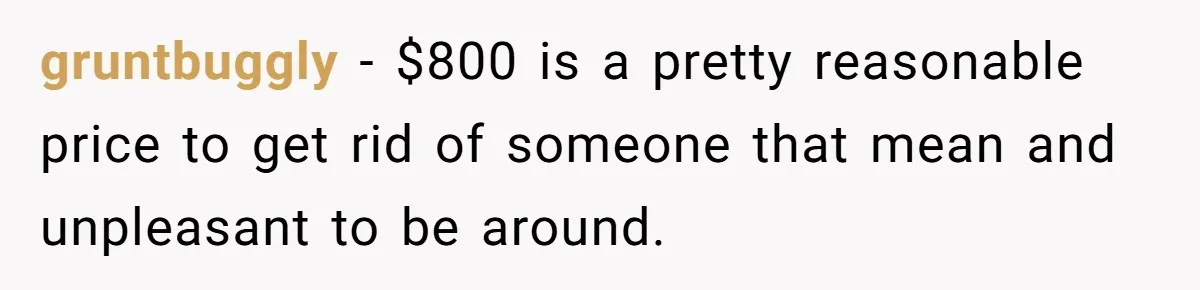 She Called Out Her Best Friend at a Wedding, Then Got Left Stranded With an $800 Bill gruntbuggly − $800 is a pretty reasonable price to get rid of someone that mean and unpleasant to be around.
