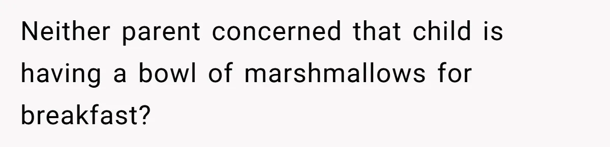 A Man Hid His Favorite Cereal From His Son, and Now His Wife Thinks He Took It Too Far Neither parent concerned that child is having a bowl of marshmallows for breakfast?