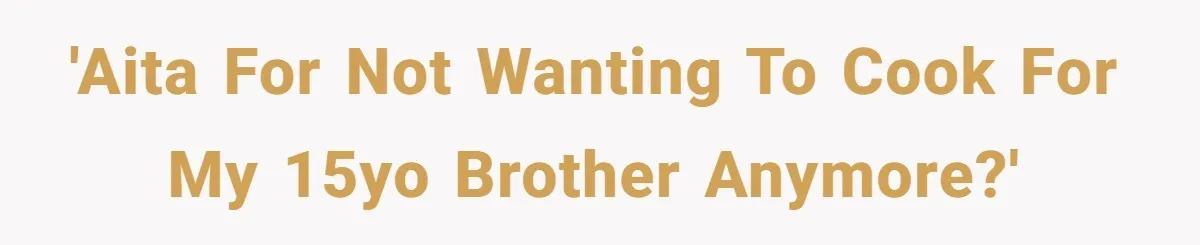 She Kept Cooking for Her Brother, Even Though He Refused to Eat It, and Finally Said Enough 'AITA for not wanting to cook for my 15yo brother anymore?'