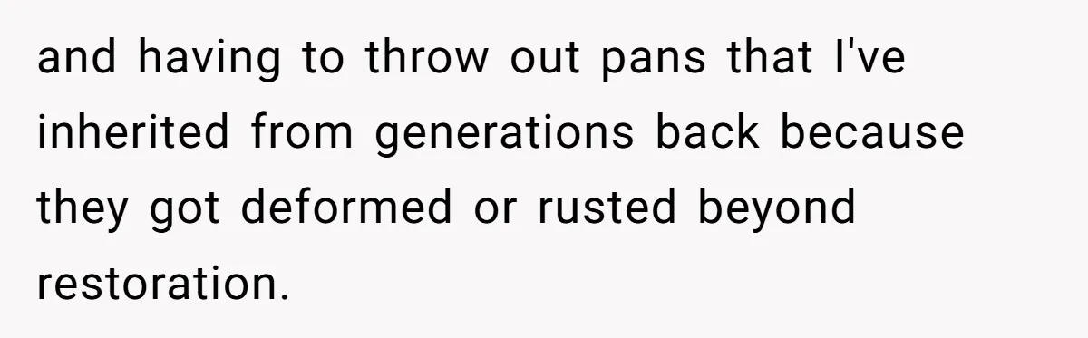 Chef Makes Girlfriend Use "S__t Pans" After She Keep Damaging His Expensive Kitchen Tools and having to throw out pans that I've inherited from generations back because they got deformed or rusted beyond restoration.