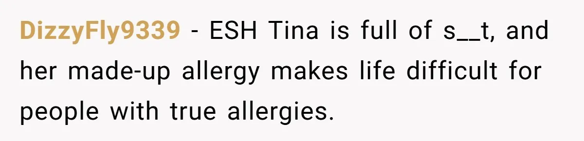Office Baker Faces Fury After Sharing Snacks With Coworker Who Claims Strange 'Egg Allergy' DizzyFly9339 − ESH Tina is full of s__t, and her made-up allergy makes life difficult for people with true allergies.