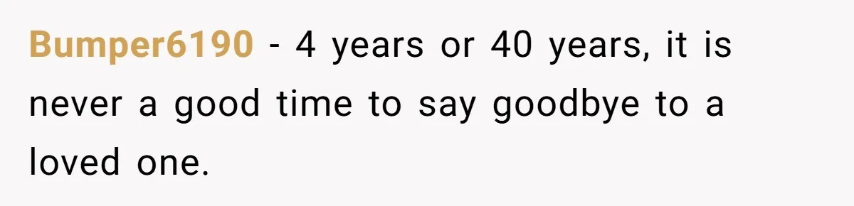 Her Husband Is Brain Dead, But She Can't Let Him Go—How Does She Find Peace? Bumper6190 − 4 years or 40 years, it is never a good time to say goodbye to a loved one.