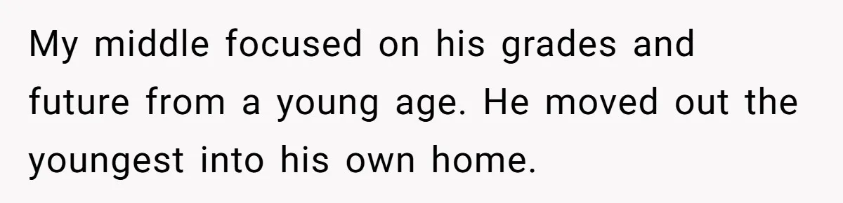 Woman Wants Advice On How To Tell Her Husband About Her Son’s Transgender Girlfriend My middle focused on his grades and future from a young age. He moved out the youngest into his own home.