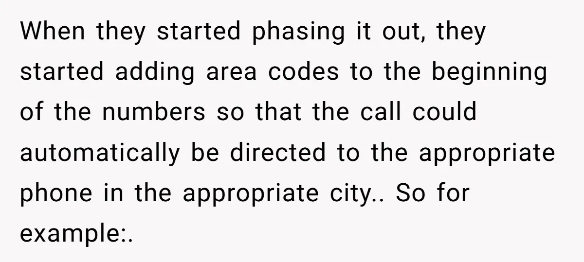 He Warned a Trucking Company About a Phone Mix-Up, They Ignored Him, So He Let Their Business Collapse for a Week When they started phasing it out, they started adding area codes to the beginning of the numbers so that the call could automatically be directed to the appropriate phone in...