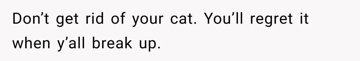 This Man’s Vegan Girlfriend Wants Him To Get Rid Of His Cat, What Should He Do? Don’t get rid of your cat. You’ll regret it when y’all break up.