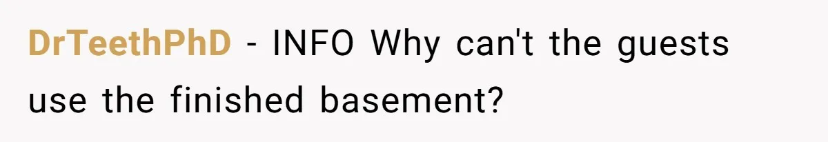 DrTeethPhD − INFO Why can't the guests use the finished basement?