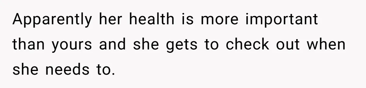 Exhausted Nurse Collapses Into Bed After Brutal Shifts But Wife Demands Diaper Change Immediately Apparently her health is more important than yours and she gets to check out when she needs to.