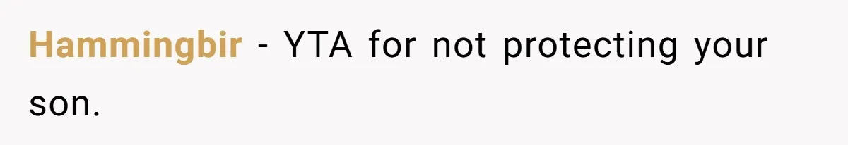 Hammingbir − YTA for not protecting your son.