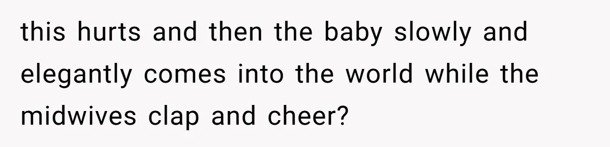 Woman’s Partner Calls Her ‘Embarrassing’ During Labor, She’s Now Looking For A Way Out this hurts and then the baby slowly and elegantly comes into the world while the midwives clap and cheer?