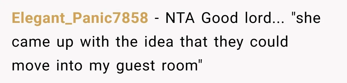 Elegant_Panic7858 − NTA Good lord... "she came up with the idea that they could move into my guest room"