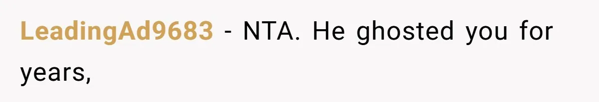 Father Refuses To Bail Out Adult Son After Wife Dies, Saying He’s Old Enough To Handle His Own LeadingAd9683 − NTA. He ghosted you for years,