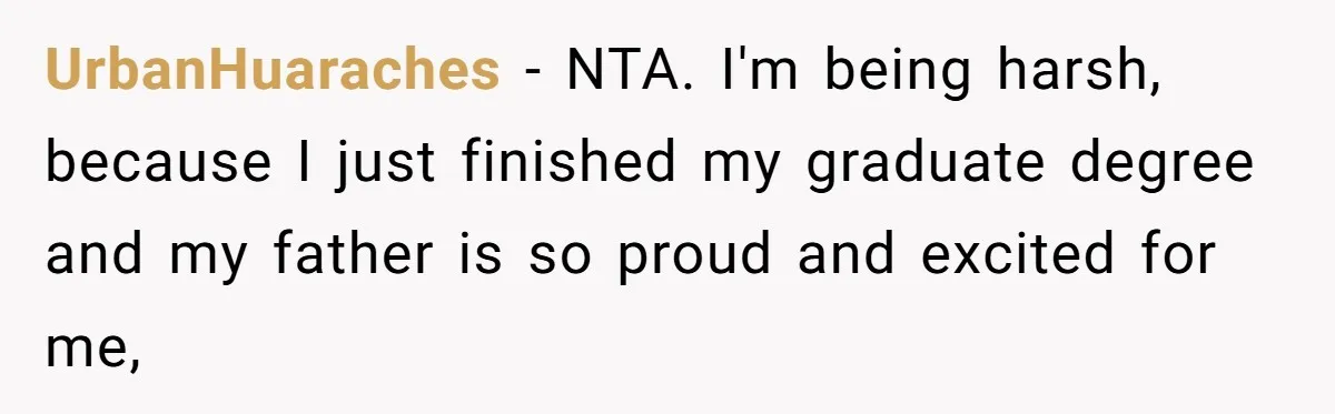 He Let Her Struggle on Her Own, Now He Wants to Use Her Apartment UrbanHuaraches − NTA. I'm being harsh, because I just finished my graduate degree and my father is so proud and excited for me,