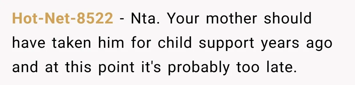 He Let Her Struggle on Her Own, Now He Wants to Use Her Apartment Hot-Net-8522 − Nta. Your mother should have taken him for child support years ago and at this point it's probably too late.