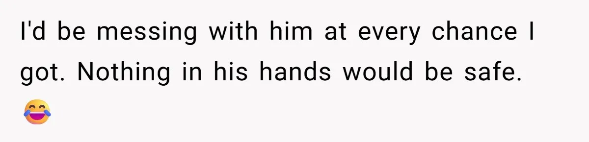 She Tries To Teach Her Colleague A Lesson About Snatching Things, Only To Make Everything Worse I'd be messing with him at every chance I got. Nothing in his hands would be safe. 😂