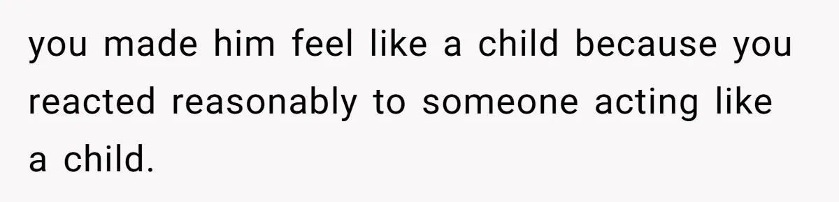 She Tries To Teach Her Colleague A Lesson About Snatching Things, Only To Make Everything Worse you made him feel like a child because you reacted reasonably to someone acting like a child.