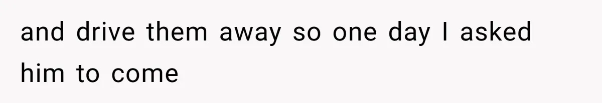 and drive them away so one day I asked him to come