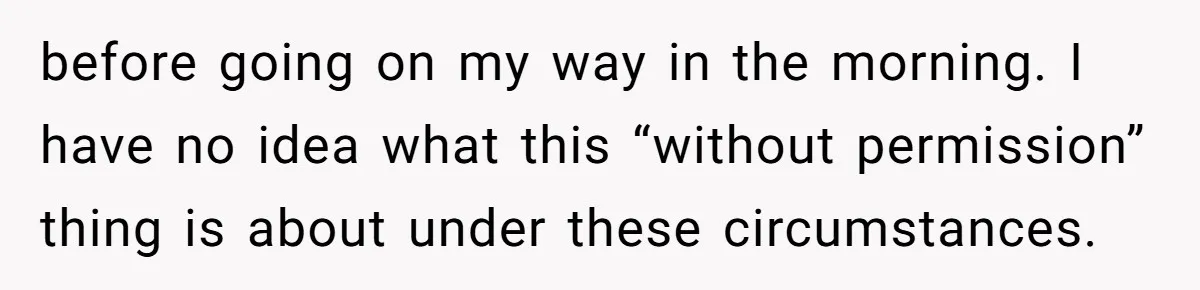 Man Fell Asleep With His Sister After Video Games, But His Wife Thinks It’s A Major Betrayal before going on my way in the morning. I have no idea what this “without permission” thing is about under these circumstances.