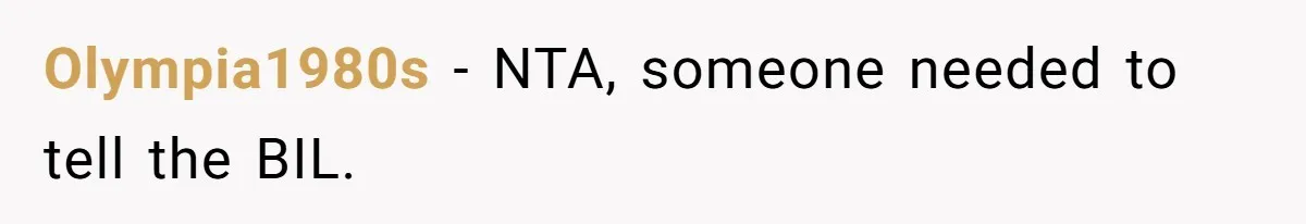 Olympia1980s − NTA, someone needed to tell the BIL.
