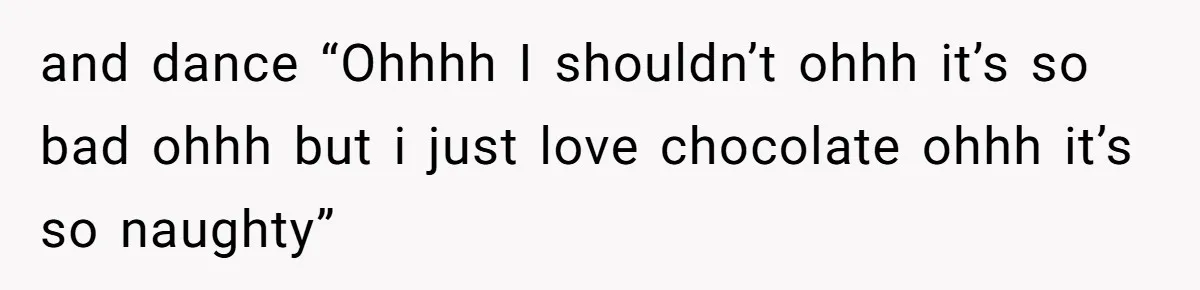 Woman Offers Candy, But Office Drama Over “Naughty” Snacking Pushes Her To The Edge and dance “Ohhhh I shouldn’t ohhh it’s so bad ohhh but i just love chocolate ohhh it’s so naughty”