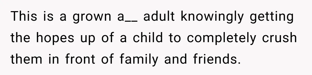 Stepdad Promises Car For Teen Birthday Then Delivers Crushing Surprise Instead This is a grown a__ adult knowingly getting the hopes up of a child to completely crush them in front of family and friends.