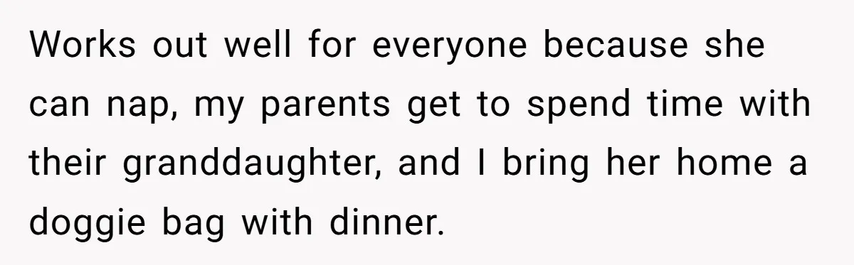 Dad Uses Crying Baby In Car To Escape Traffic Ticket At Night Works out well for everyone because she can nap, my parents get to spend time with their granddaughter, and I bring her home a doggie bag with dinner.