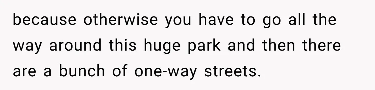 Dad Uses Crying Baby In Car To Escape Traffic Ticket At Night because otherwise you have to go all the way around this huge park and then there are a bunch of one-way streets.