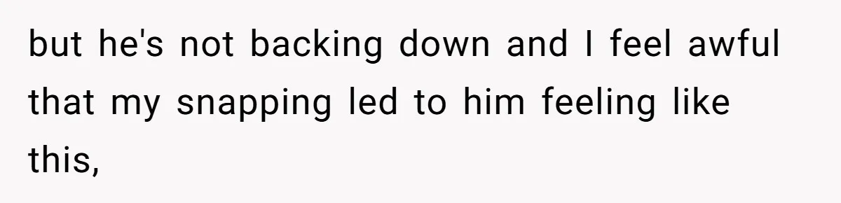 Tall Wife Snaps At Short Mother In Law Over Kitchen Stuffs Rearrangement but he's not backing down and I feel awful that my snapping led to him feeling like this,