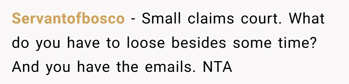 I Promised to Pay But I’m Going Bankrupt: A Wedding Photographer’s 2020 Dilemma Servantofbosco − Small claims court. What do you have to loose besides some time? And you have the emails. NTA