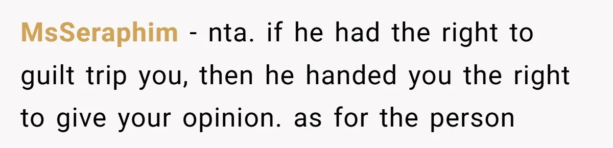 Is It "Being a Team Player" if You are Staying Late for Zero Pay? MsSeraphim − nta. if he had the right to guilt trip you, then he handed you the right to give your opinion. as for the person