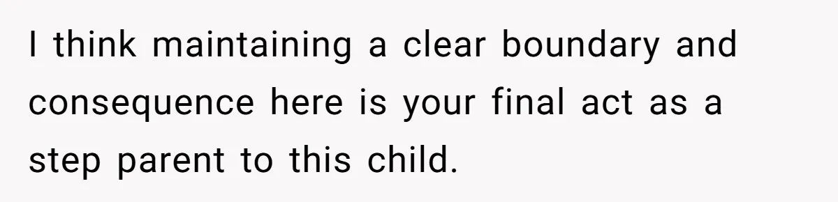 Stepmom Cancels Stepdaughter’s Birthday Bash After Discovering Dad Cheated, Now Family Wants Her To Forgive I think maintaining a clear boundary and consequence here is your final act as a step parent to this child.