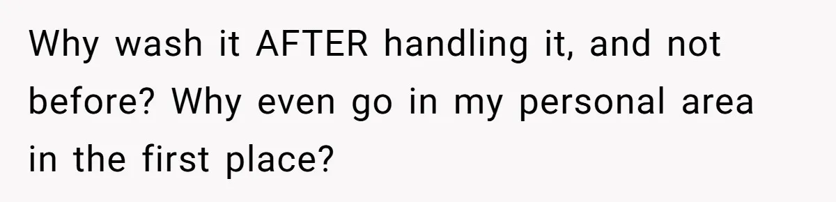 Roommate Sneaks Into Couple’s Bedroom And Uses Her Vibrator, Now They Feel Completely Violated Why wash it AFTER handling it, and not before? Why even go in my personal area in the first place?
