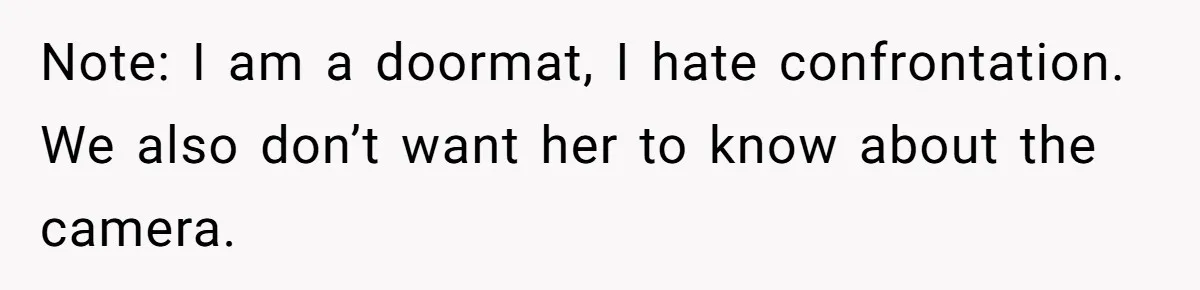 Roommate Sneaks Into Couple’s Bedroom And Uses Her Vibrator, Now They Feel Completely Violated Note: I am a doormat, I hate confrontation. We also don’t want her to know about the camera.