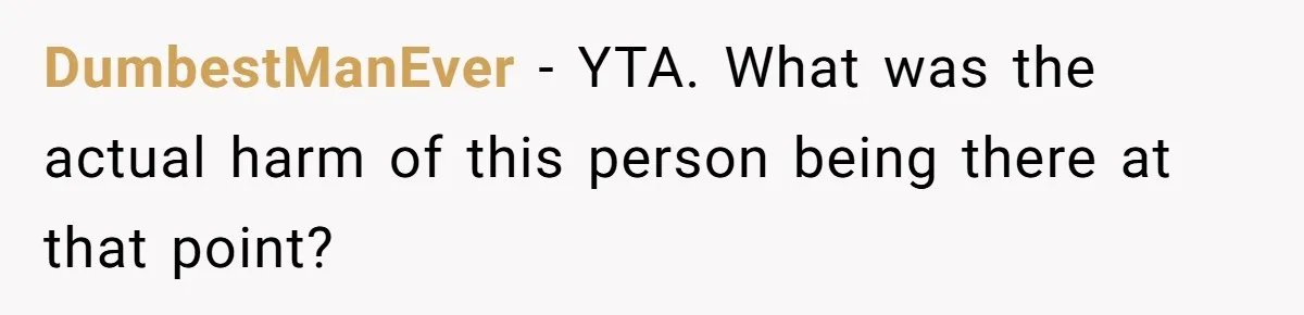 She Makes One Exception For Wedding Guest, Then Regrets It When He Brings A Stranger DumbestManEver − YTA. What was the actual harm of this person being there at that point?