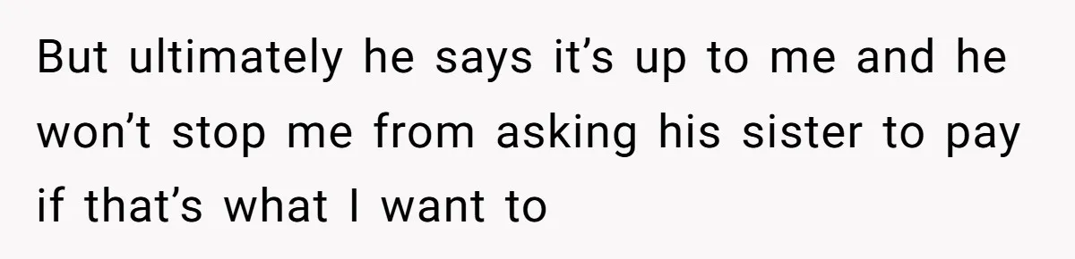 Family Drama Over $50 of Leftover Paint After Thousands Spent on Niblings But ultimately he says it’s up to me and he won’t stop me from asking his sister to pay if that’s what I want to