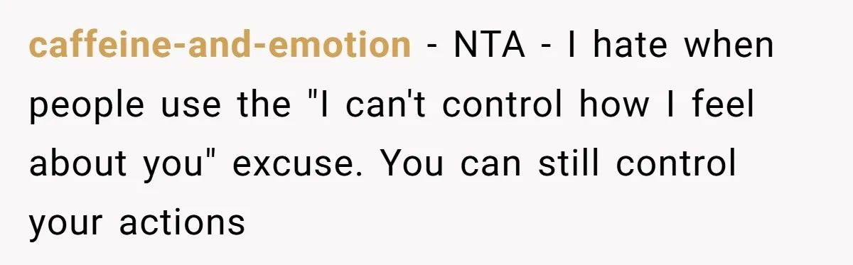 Secret "Finsta" Drama: When Your Bestie Pretends to Be Your Girlfriend Online caffeine-and-emotion − NTA - I hate when people use the "I can't control how I feel about you" excuse. You can still control your actions