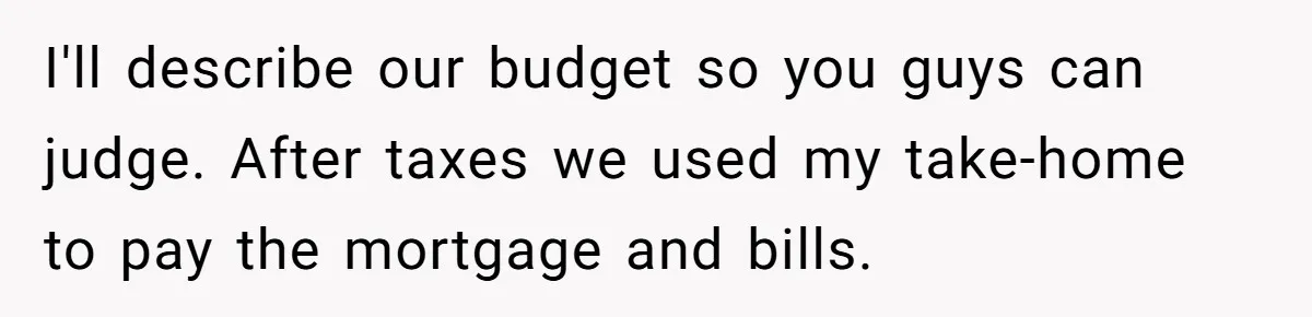 I'll describe our budget so you guys can judge. After taxes we used my take-home to pay the mortgage and bills.
