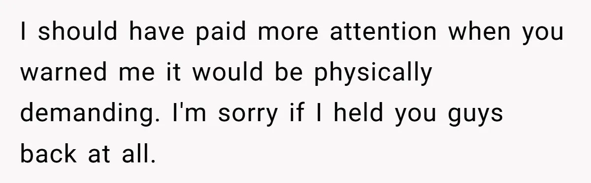 Man Faces Backlash For Not Adjusting China Trip To Fit His Brother-In-Law’s Fitness Limitations I should have paid more attention when you warned me it would be physically demanding. I'm sorry if I held you guys back at all.