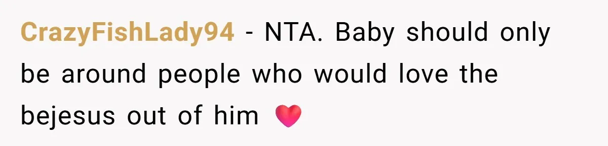 Sister Lectures About Surrogacy, Now He Won’t Let Her Meet His Baby CrazyFishLady94 − NTA. Baby should only be around people who would love the bejesus out of him ❤️