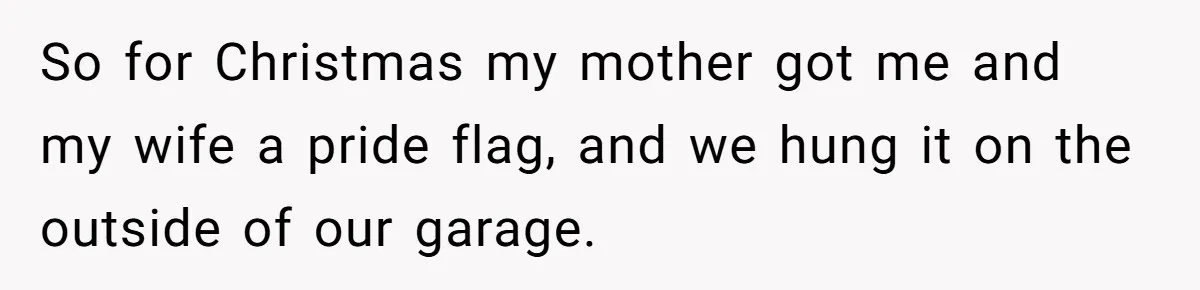 Man Calls Police On His Brother For Stealing Pride Flag So for Christmas my mother got me and my wife a pride flag, and we hung it on the outside of our garage.