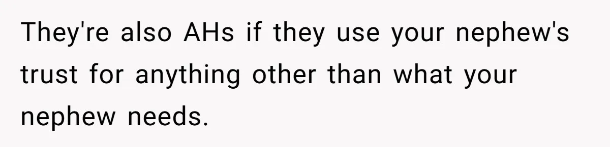 They're also AHs if they use your nephew's trust for anything other than what your nephew needs.